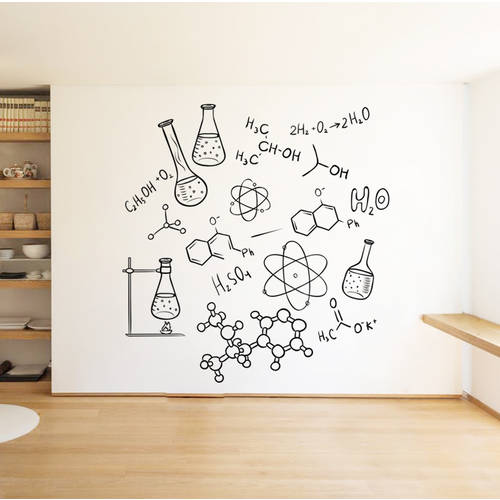 독창적인 아이디어 상품 과학 화학 실험 방 영감을주는 벽 스티커 트레이닝 기관 교실 벽 배치 기업용 문화 벽 스티커 종이