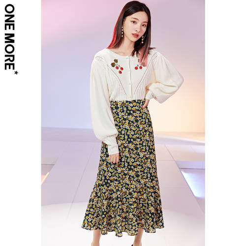 ONE MORE 가을옷 신제품 신상 체리 자수 니트 여성용 초가을 상의 레이어드 아우터 가디건 스웨터 니트