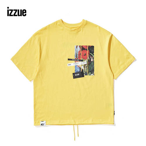 izzue 여성복 반팔 티셔츠 T셔츠  써머 여름용 패션 트렌드 루즈핏 디자인 프린팅 디자인 1216U0E