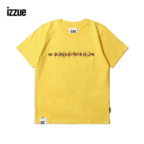 izzue 여성복 반팔 라운드 넥 티셔츠 T셔츠  써머 여름용 개성있는 유행 알파벳 프린팅 1215U0E