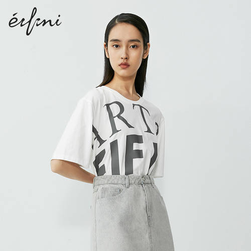 【 백화점 동일상품 】 EIFINI 티셔츠 T셔츠 여성용  년 신상 써머 여름용 여성복 흰색 화이트 컬러 상의 1B4400581