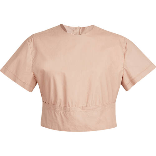 DAZZLE DAZZLE 여름옷 신상품 캐주얼 레이디 단색 면 반소매 티셔츠 T셔츠 여성용 2G2D3521J