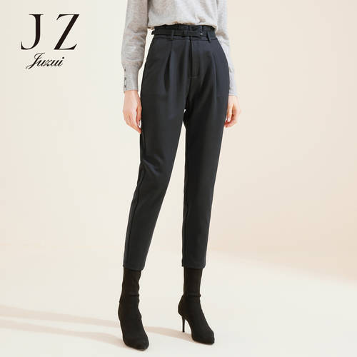 JUZUI/ 지우 지 공식 플래그십스토어  가을 신제품 신상 단색 하이웨이스트 패션 트렌드 9 점 여성용 캐주얼 팬츠 바지