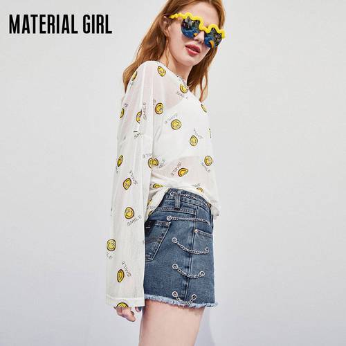 Material Girl 하이웨이스트 블랙 데님 쇼트 바지 여성 스트레이트 핏 루즈핏  가을 신제품 신상 바지 슬림핏