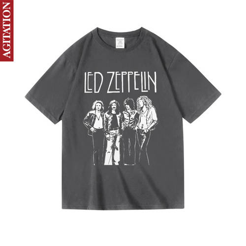 BF 바람 루즈핏 유럽 Led Zeppelin Qi 베를린 비행선 굿즈 옷 순면 티셔츠 T셔츠 여성용 남자 중학교 섹스