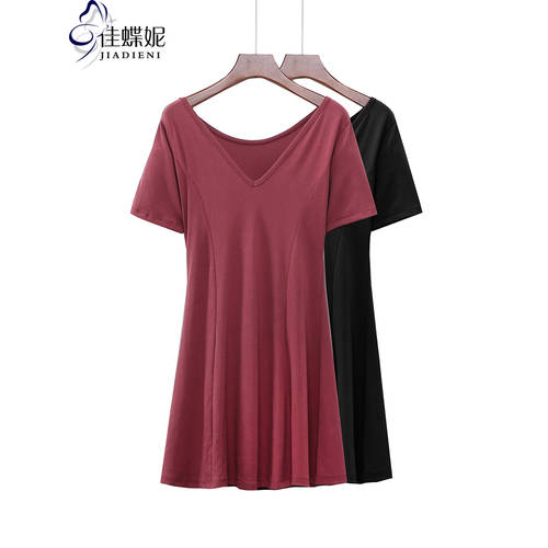 써머 여름용 NEW 한국어 버전 순면 슬림핏 슬림핏 V 칼라 SUPERB 압력 케이블 짧은 소매 셔츠 이너웨어 원피스 여성복