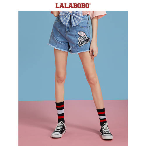 LALABOBO  신상 신형 신모델 패션 트렌드 슬림핏 하트 알파벳 데님 쇼트 바지 여성 |L19B-WXND14