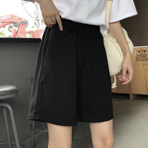 짧은 운동 바지 여성  샤 쿠안 송한 버전 ins 똑바로 조수 케이스 하이웨이스트 위에 걸쳐 입는 핫팬츠 요즘핫한 cec 5부 바지 팬츠