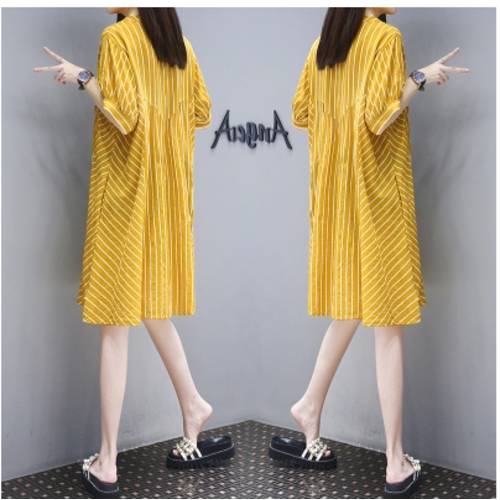 OUZHOUZHAN  여름옷 NEW 거품 소매 패턴 점프 수트 치마 상큼한 미디 플레어 루즈핏 a 워드 인형 치마