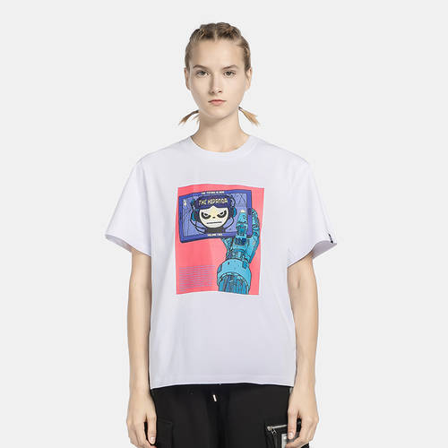 Hipanda 안녕하십니까 팬더 디자인 트렌디 유행 브랜드 차이나풍 여성용 로봇팔 미래 팬더 반팔 티셔츠 T셔츠