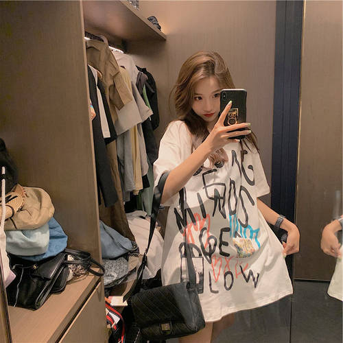 홍콩 스타일 요즘핫템 셀럽 반팔 티셔츠 T셔츠 여성용 여름철 한국판 너비 Matsuzaka 제품 상품 누락 된 셔츠 디스코 여성복 상의 ins 패션 트렌드