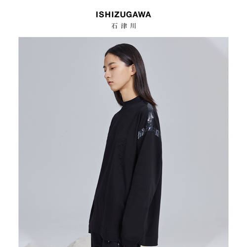 ISHIZUGAWA 가을 NEW 편물 셔츠 남성 커플 심플 반폴라 하프넥 올매치 여성용 루즈핏 상의 패션 트랜드 0015C