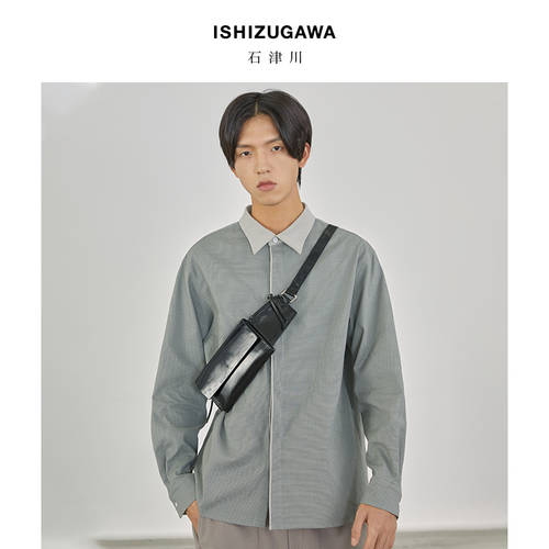 ISHIZUGAWA 가을 신제품 신상 셔츠 남성용 커플 레트로 체크무늬 심플 패션 트렌드 여성용 캐주얼 셔츠 패션 트랜드 3281C