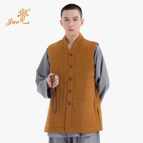 Jue 브랜드 수도사 옷 겨울철 코튼 조끼 조끼 보온 범퍼 두꺼운 밖 가족 수도사의 짧은 드레스 조끼 재킷