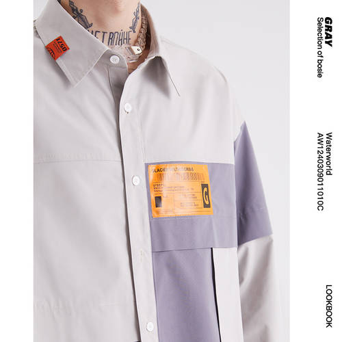 GRAY bosie 가을 신제품 신상 롱 소매 셔츠 남성용 커플 조합 패션 트렌드 여성용 루즈핏 셔츠 패션 트랜드 1010C