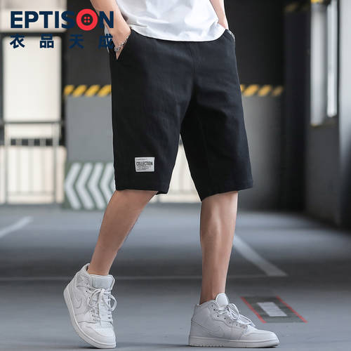 EPTISON  써머 여름용 신제품 신상 신사용 남성용 5부 바지 반바지 남성 바지 위에 걸쳐 입는 캐주얼 한국 스타일 유행 트렌드 루즈핏