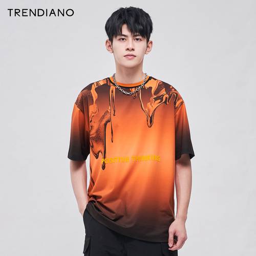 TRENDIANO 트렌디 유행 브랜드  신제품 신상 써머 여름용 남성의류 상의 화려한 프린팅 반팔 티셔츠 T셔츠 남성 3RC100