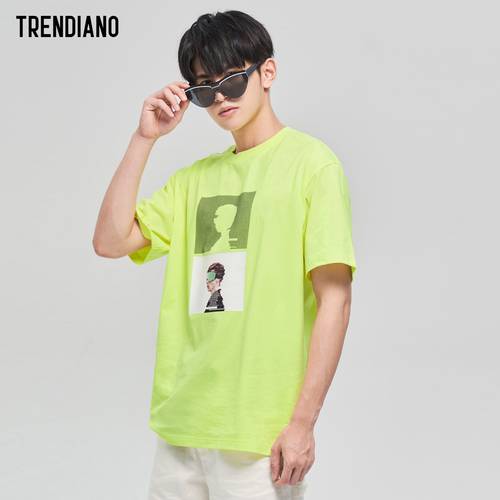 TRENDIANO 트렌디 유행 브랜드  신제품 신상 써머 여름용 남성의류 상의 캐릭터 프린팅 반팔 티셔츠 T셔츠 남성