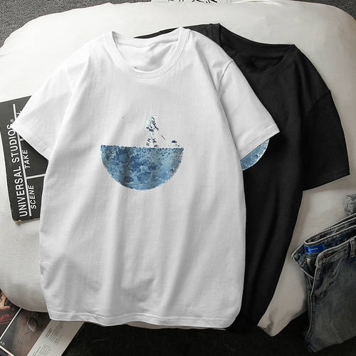 돔 우주 비행사 카트 남성용 반팔 티셔츠 T셔츠 남성  써머 여름용 신상 신형 신모델 순면 루즈핏 라운드 넥 올매치 상의