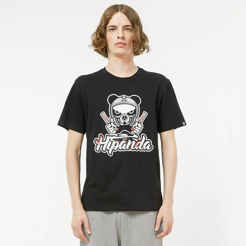 HIPANDA 안녕하십니까 팬더 디자인 트렌디 유행 브랜드 차이나풍 남성용 팬더 수술 프린팅 티셔츠 T셔츠