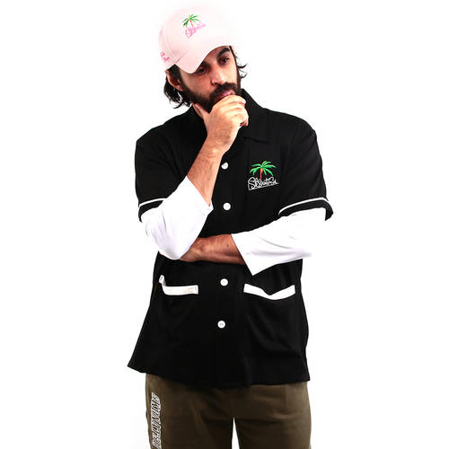 SK8NATSU 패션 트렌드 하와이 ALOHA 미식 볼링 셔츠 남성 여성용 자수 셔츠 SSTSRM0011AIS