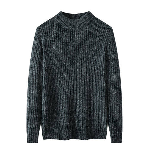 셔닐 반폴라 하프넥 남성 캐주얼 스웨터 니트 기모 보온 가을 겨울 유행 코디하기 쉬운 올매치 단색 남성용 체하다 셔츠