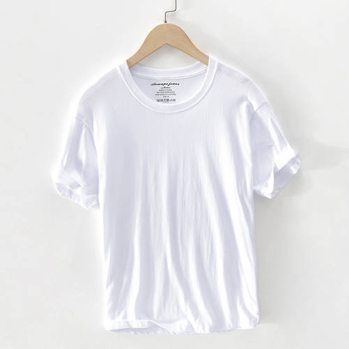 써머 여름용 반팔 t 셔츠 남성 캐주얼 루즈핏 반소매 티셔츠 순수한 셔츠 면 이너웨어 상의 의류 조수 흐름 화이트 러닝셔츠