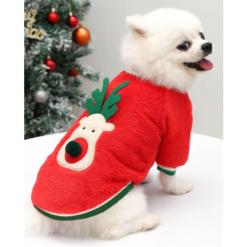 강아지 애견 니트 옷 크리스마스 루돌프 맨투맨 티셔츠 겨울 잠옷 반려견 방한용품